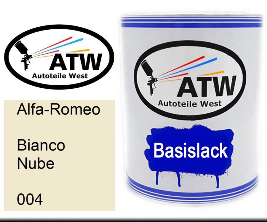 Alfa-Romeo, Bianco Nube, 004: 1L Lackdose, von ATW Autoteile West.